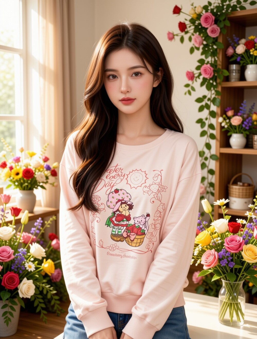 Hybrid Strawberry Shortcake Sweatshirt Pink ''Sweeter Every Day'' Women’s XS